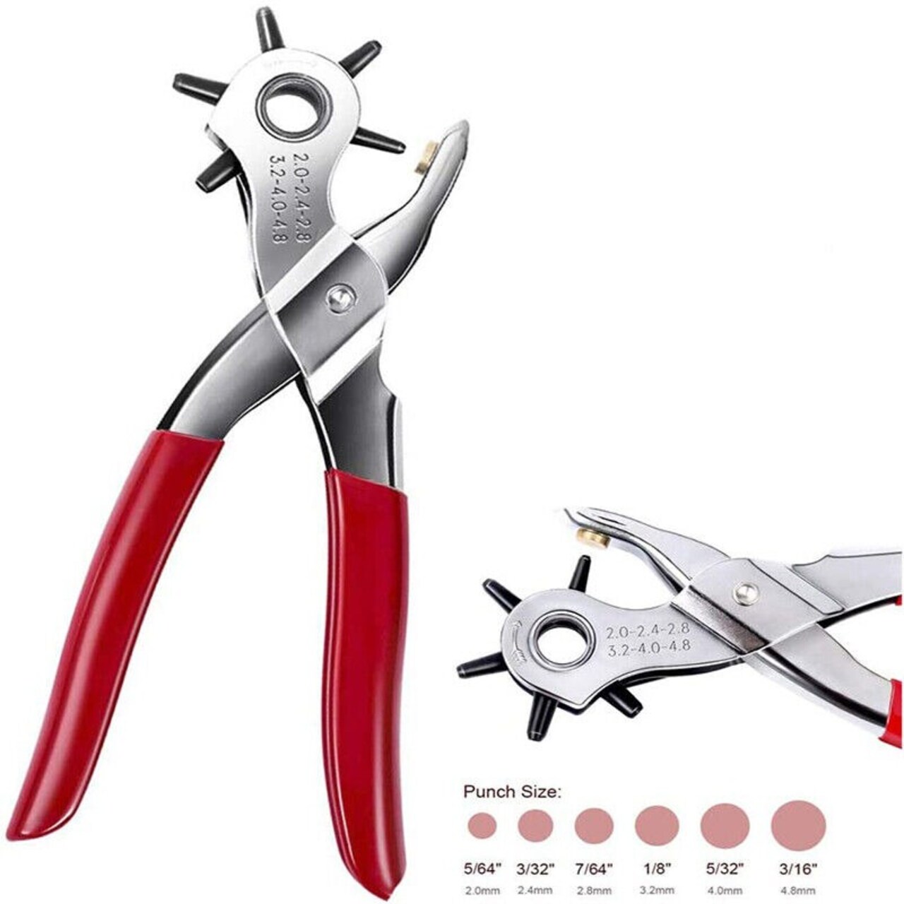 Heavy-Duty Leather Hole Punch Pliers for Belt Holes